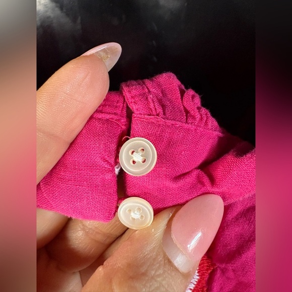 Loft women’s square neck, embroidered pink Cami top linen mix sz SP preloved - Picture 9 of 9